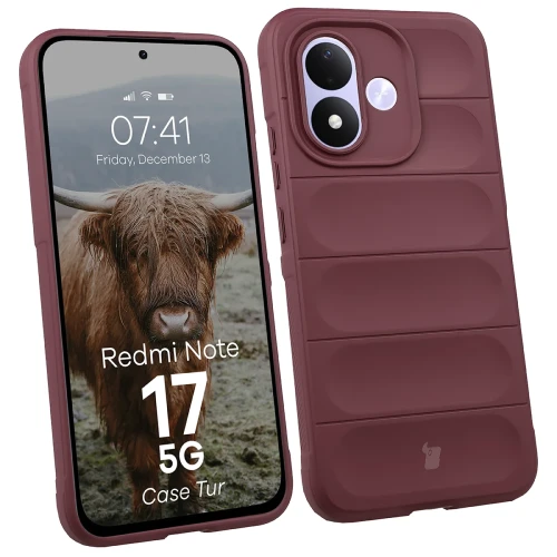 Pancerne etui Bizon Case Tur do Xiaomi Redmi Note 17 5G, burgundowe (1/8)