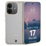 Etui Bizon Case Angelo do Xiaomi Redmi Note 17 Pro 5G, półprzezroczyste z beżową ramką