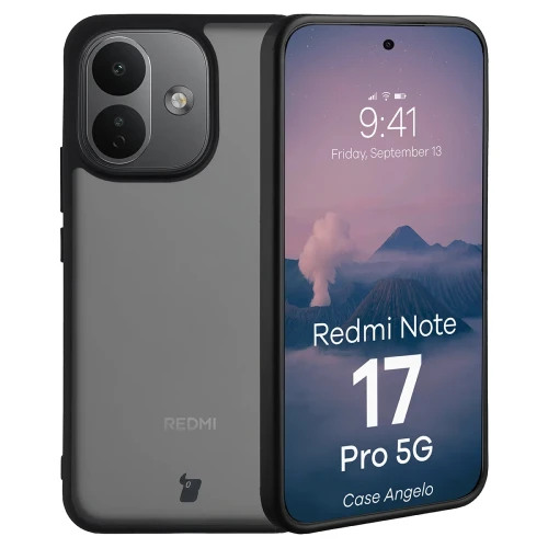Etui Bizon Case Angelo do Xiaomi Redmi Note 17 Pro 5G, przydymione z czarną ramką (1/6)