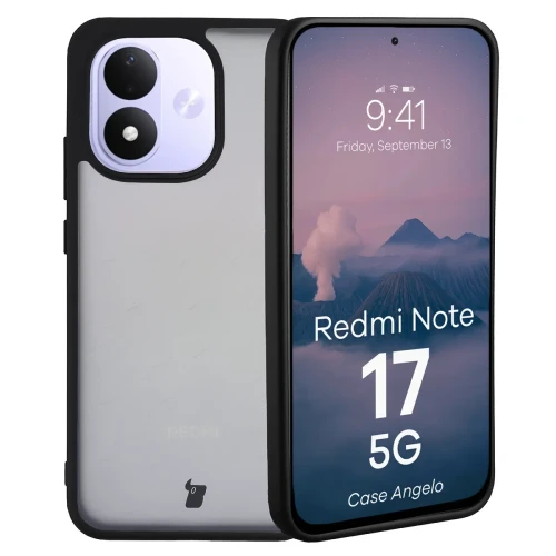 Etui Bizon Case Angelo do Xiaomi Redmi Note 17 5G, przydymione z czarną ramką (1/6)