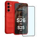 Pancerne etui + szkło hartowane Bizon Tur Pack do Galaxy S26 FE / S25 FE, czerwone (1/10)