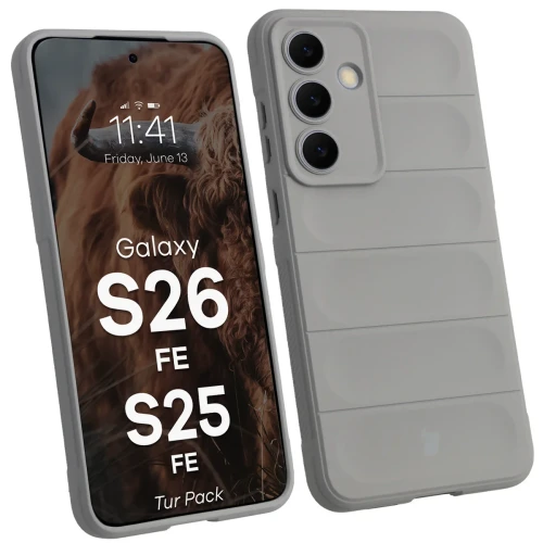 Pancerne etui + szkło hartowane Bizon Tur Pack do Galaxy S26 FE / S25 FE, jasnoszare (3/10)