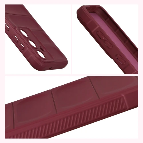 Pancerne etui + szkło hartowane Bizon Tur Pack do Galaxy S26 FE / S25 FE, burgundowe (8/10)