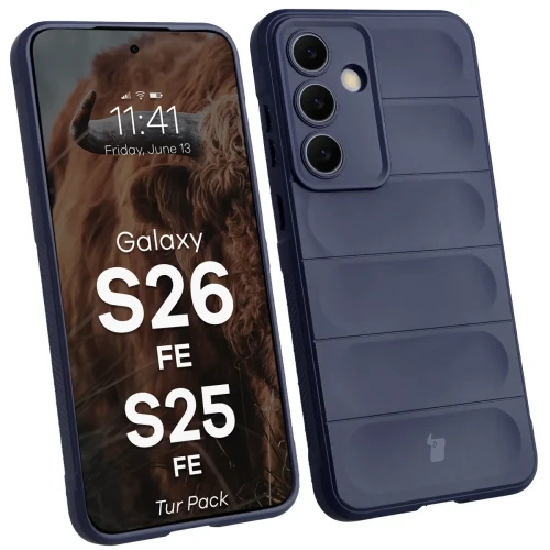 Pancerne etui + szkło hartowane Bizon Tur Pack do Galaxy S26 FE / S25 FE, granatowe (3/10)