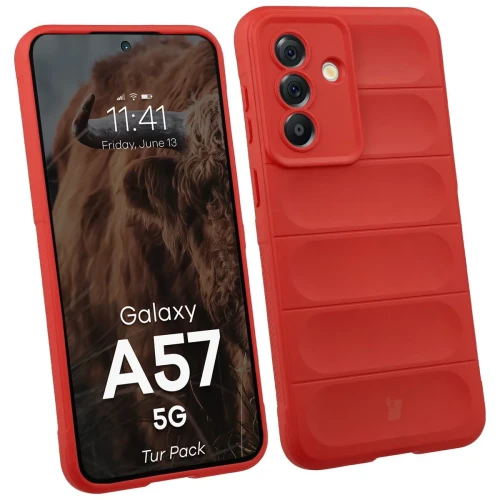 Pancerne etui + szkło hartowane Bizon Tur Pack do Galaxy A57 5G, czerwone (3/10)