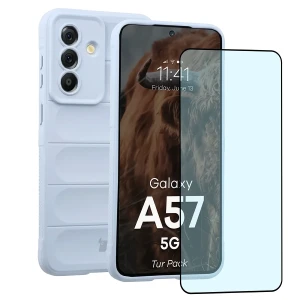 Pancerne etui + szkło hartowane Bizon Tur Pack do Galaxy A57 5G, jasnoniebieskie