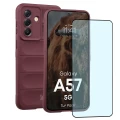 Pancerne etui + szkło hartowane Bizon Tur Pack do Galaxy A57 5G, burgundowe (1/10)
