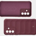 Pancerne etui + szkło hartowane Bizon Tur Pack do Galaxy A57 5G, burgundowe (7/10)