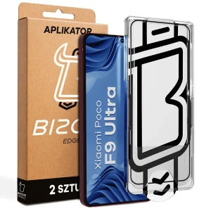 Szkło hartowane z ramką aplikacyjną Bizon Glass Aplikator Edge do Xiaomi POCO F9 Ultra, 2 zestawy