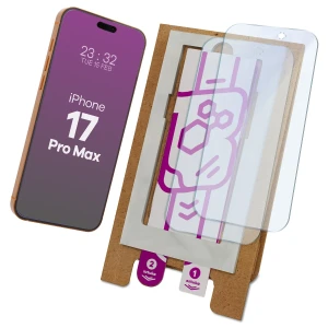 2x Szkło hybrydowe z eko aplikatorem Bizon Eplikator Hybrid Mule do iPhone 17 Pro Max