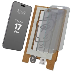 2x Prywatyzujące szklo hybrydowe z eko aplikatorem Bizon Eplikator Hybrid Shadow do iPhone 17 Pro