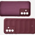 Pancerne etui + szkło hartowane Bizon Tur Pack do Galaxy A37 5G, burgundowe (7/10)
