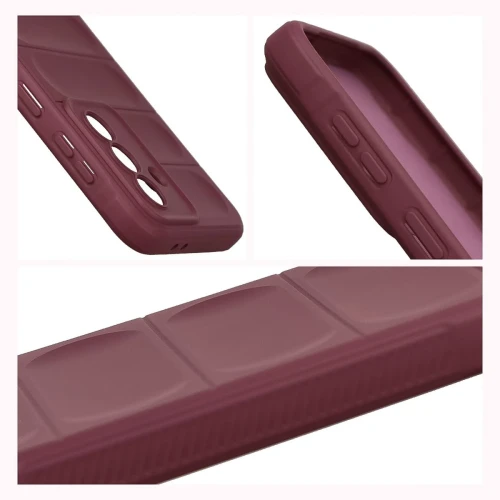 Pancerne etui + szkło hartowane Bizon Tur Pack do Galaxy A37 5G, burgundowe (8/10)