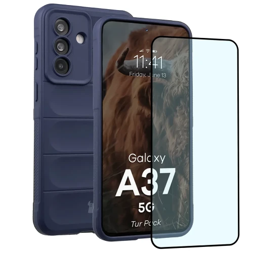 Pancerne etui + szkło hartowane Bizon Tur Pack do Galaxy A37 5G, granatowe (1/10)