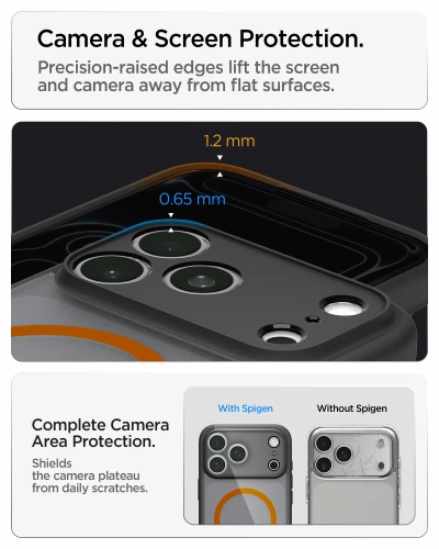 Etui Spigen Ultra Hybrid Mag do MagSafe do iPhone 18 Pro Max, półprzezroczysto-czarno-pomarańczowe (2/16)