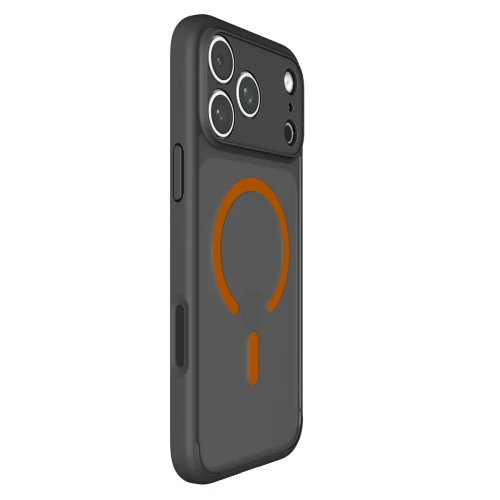 Etui Spigen Ultra Hybrid Mag do MagSafe do iPhone 18 Pro Max, półprzezroczysto-czarno-pomarańczowe (12/16)