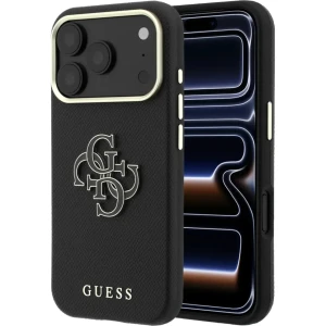 Etui Guess Grained & Big Resin Logo do iPhone 18 Pro Max / 17 Pro Max, czarne