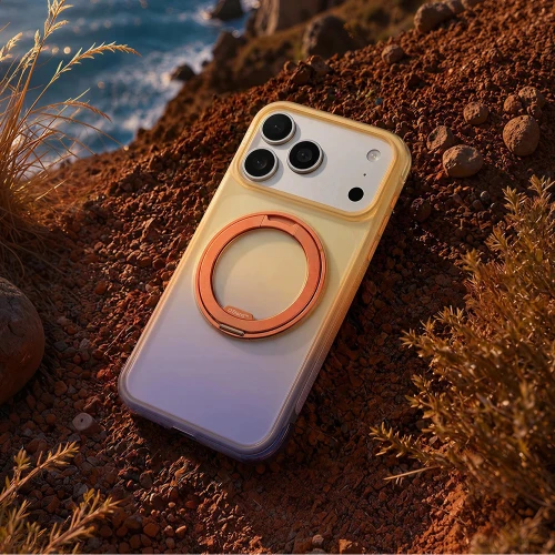 Etui z obrotową podstawką 360° Torras Ostand O3 Air Gradient do MagSafe do iPhone 18 Pro Max / 17 Pro Max, pomarańczowo-fioletowe (5/10)