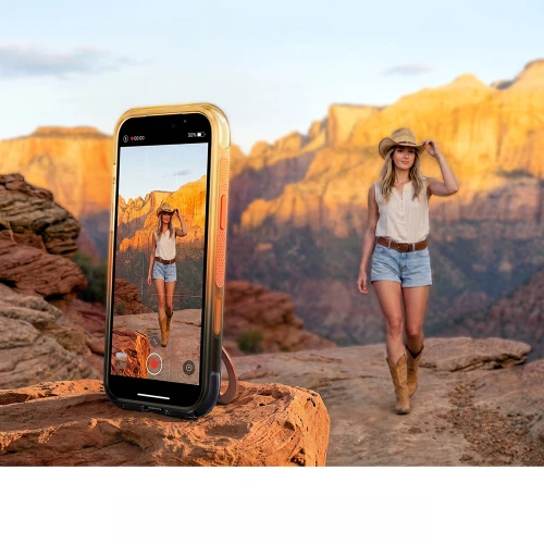 Etui z obrotową podstawką 360° Torras Ostand O3 Air Gradient do MagSafe do iPhone 18 Pro / 17 Pro, pomarańczowo-fioletowe (7/10)