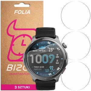 Folia ochronna na ekran zegarka Bizon Watch Film HydroFlex do Amazfit Balance 2 XT, 3 sztuki
