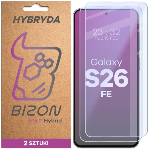 Elastyczne szkło hybrydowe Bizon Hybrid Mule Duo do Galaxy S26 FE, 2 sztuki (1/4)