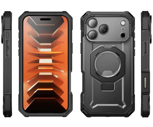 Etui pancerne + szkło 9H Supcase UB Grip Pro Mag SPG (CC) do MagSafe do iPhone 18 Pro Max / 17 Pro Max, przezroczysto-czarne (4/12)