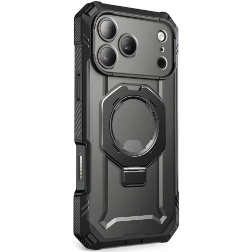 Etui pancerne + szkło 9H Supcase UB Grip Pro Mag SPG (CC) do MagSafe do iPhone 18 Pro Max / 17 Pro Max, przezroczysto-czarne (12/12)
