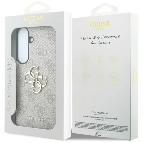 Etui Guess Leather 4G Metal Logo do Galaxy S26 FE do Galaxy S26 FE, różowe