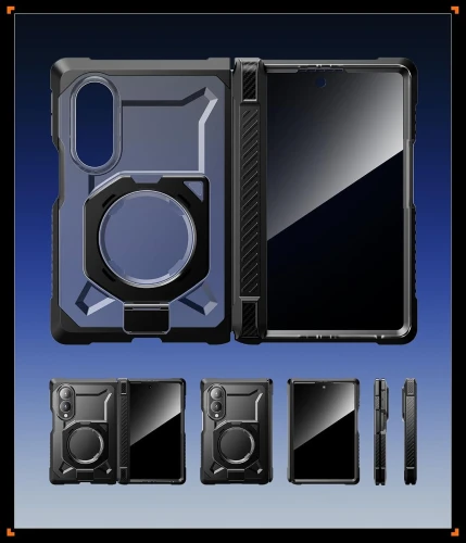Etui pancerne + szkło prywatyzujące 9H Supcase UB Grip Mag SPG Privacy do MagSafe do Galaxy Z Fold8, przezroczysto-czarne (3/12)
