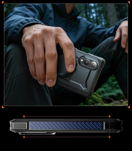 Etui pancerne + szkło prywatyzujące 9H Supcase UB Grip Mag SPG Privacy do MagSafe do Galaxy Z Fold8, przezroczysto-czarne (8/12)