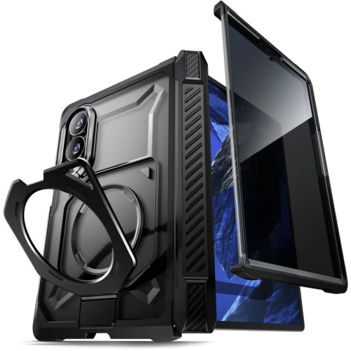 Etui pancerne + szkło prywatyzujące 9H Supcase UB Grip Mag SPG Privacy do MagSafe do Galaxy Z Fold8, przezroczysto-czarne (9/12)