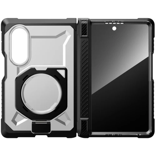 Etui pancerne + szkło prywatyzujące 9H Supcase UB Grip Mag SPG Privacy do MagSafe do Galaxy Z Fold8, przezroczysto-czarne (10/12)