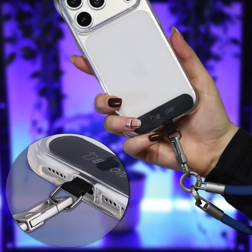 Uniwersalna smycz do telefonu na nadgarstek, szyję i ramię Bizon Accessories ReLoop, ciemnoniebieska (7/7)