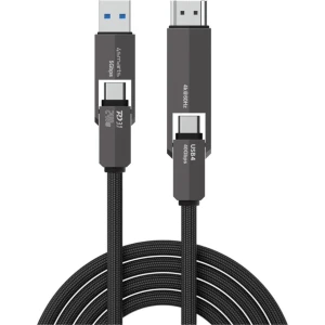 Kabel wielofunkcyjny 4smarts ComboCord, USB4 – HDMI / USB-A, 240 W, 1,5 m, czarny
