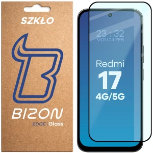 Szkło hartowane Bizon Glass Edge do Xiaomi Redmi 17 4G/5G, czarna ramka