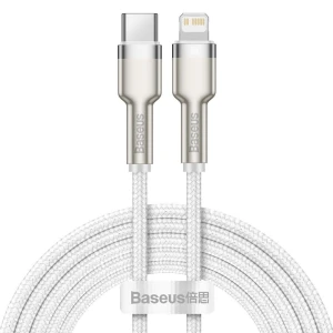 OUTLET: Kabel Baseus Cafule Metal USB-C do Lightning 20W 2m, biały