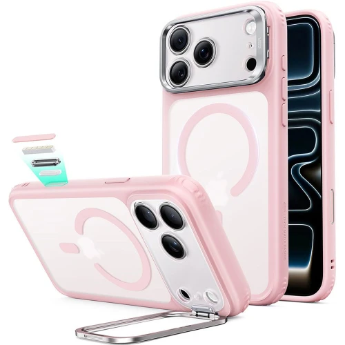 Etui ESR Classic Hybrid Kickstand do MagSafe do iPhone 18 Pro / 17 Pro, jasnoróżowo-przydymione (1/6)
