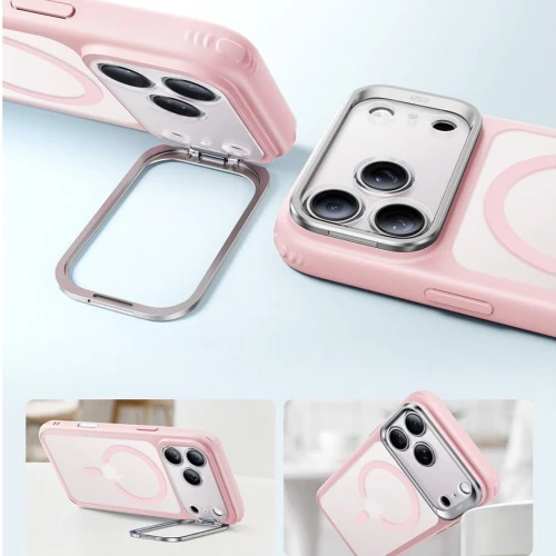 Etui ESR Classic Hybrid Kickstand do MagSafe do iPhone 18 Pro / 17 Pro, jasnoróżowo-przydymione (3/6)