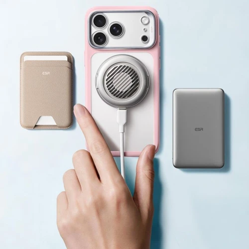 Etui ESR Classic Hybrid Kickstand do MagSafe do iPhone 18 Pro / 17 Pro, jasnoróżowo-przydymione (6/6)