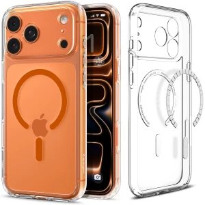 OUTLET: Etui Spigen Ultra Hybrid Mag do MagSafe do iPhone 17 Pro, przezroczysto-pomarańczowe