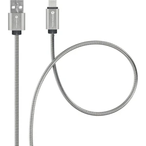 OUTLET: Kabel Forcell C234 USB-A do USB-C, 2,4A, QC3.0, 1 m, srebrny