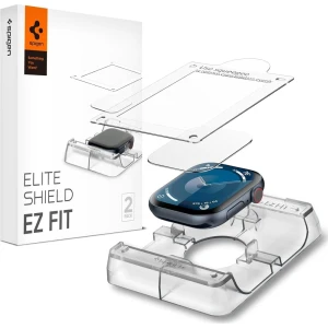 OUTLET: Szkło hybrydowe + Aplikator Spigen Elite Shield EZ Fit 2-Pack do Apple Watch 11 / 10 (46 mm), przezroczyste