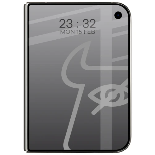 Prywatyzujące szkło hartowane Bizon Glass Edge Shadow do iPhone Duo, przyciemniane z czarną ramką (3/4)