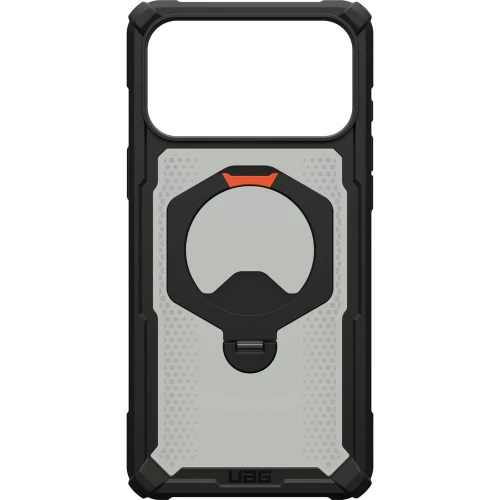 Etui pancerne z ringiem UAG Plasma XTE 360 do MagSafe do iPhone 18 Pro Max / 17 Pro Max, półprzezroczysto-czarne z pomarańczowym elementem (1/8)