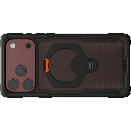 Etui pancerne z ringiem UAG Plasma XTE 360 do MagSafe do iPhone 18 Pro Max / 17 Pro Max, półprzezroczysto-czarne z pomarańczowym elementem (8/8)
