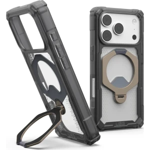 Etui pancerne z ringiem UAG Plasma XTE 360 do MagSafe do iPhone 18 Pro / 17 Pro, przezroczysto-szare z tytanowym elementem