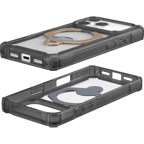 Etui pancerne z ringiem UAG Plasma XTE 360 do MagSafe do iPhone 18 Pro / 17 Pro, przezroczysto-szare z tytanowym elementem (8/15)