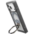 Etui pancerne z ringiem UAG Plasma XTE 360 do MagSafe do iPhone 18 Pro / 17 Pro, przezroczysto-szare z tytanowym elementem (10/15)