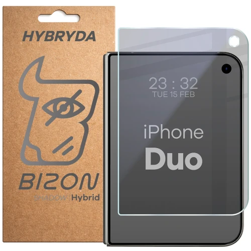 Prywatyzujące szkło hybrydowe Bizon Hybrid Shadow do iPhone Duo, matowe (1/6)