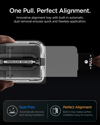 Szkło prywatyzujące do etui + Aplikator Spigen Glas.tR EZ Fit Pro Privacy 1-Pack (AC) do iPhone Duo (10/15)